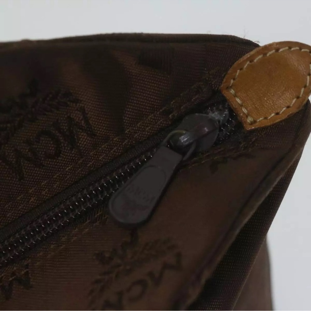 MCM Brown and Tan Satchel with Gold Hardware - Picture 9 of 16